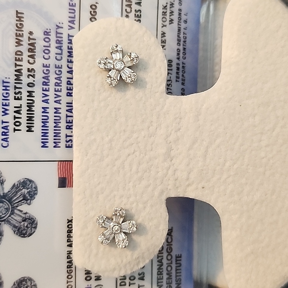 14k White Gold Diamond Earrings